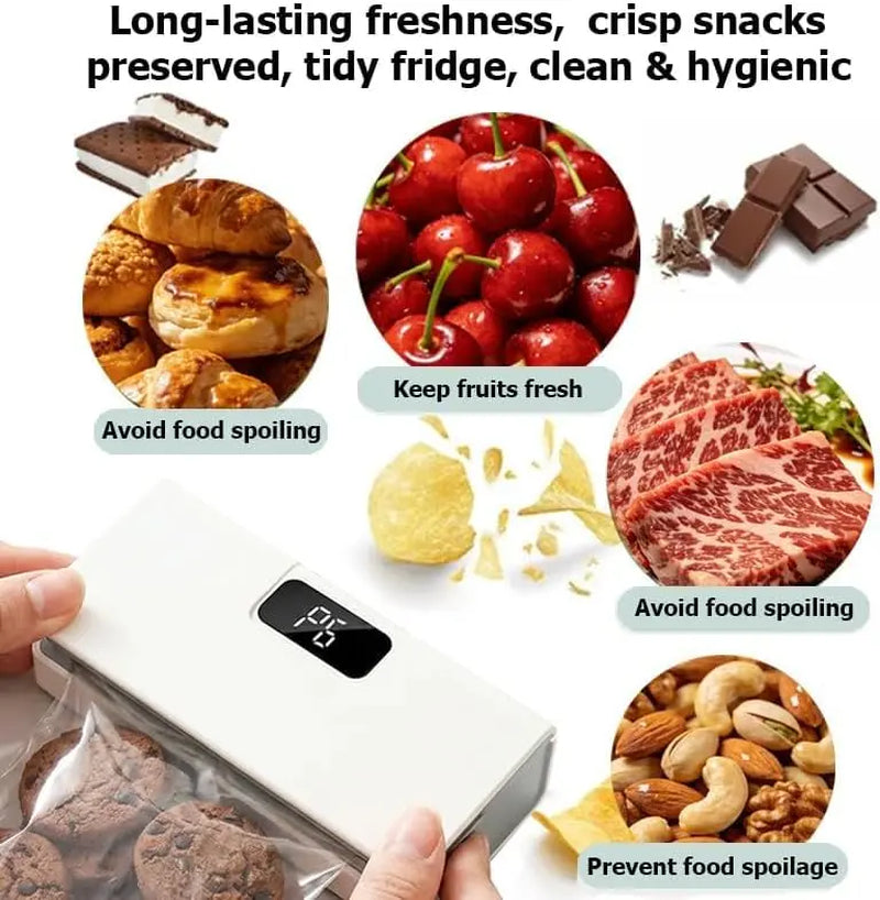 Mini Bag Sealer and Cutter – USB Rechargeable Portable Heat Sealer for Chips, Snack Bags, Coffee & Pet Food Packaging. Handheld Food Storage Sealing Machine, Compact Kitchen Gadget to Keep Food Fresh at Home, Office & Travel