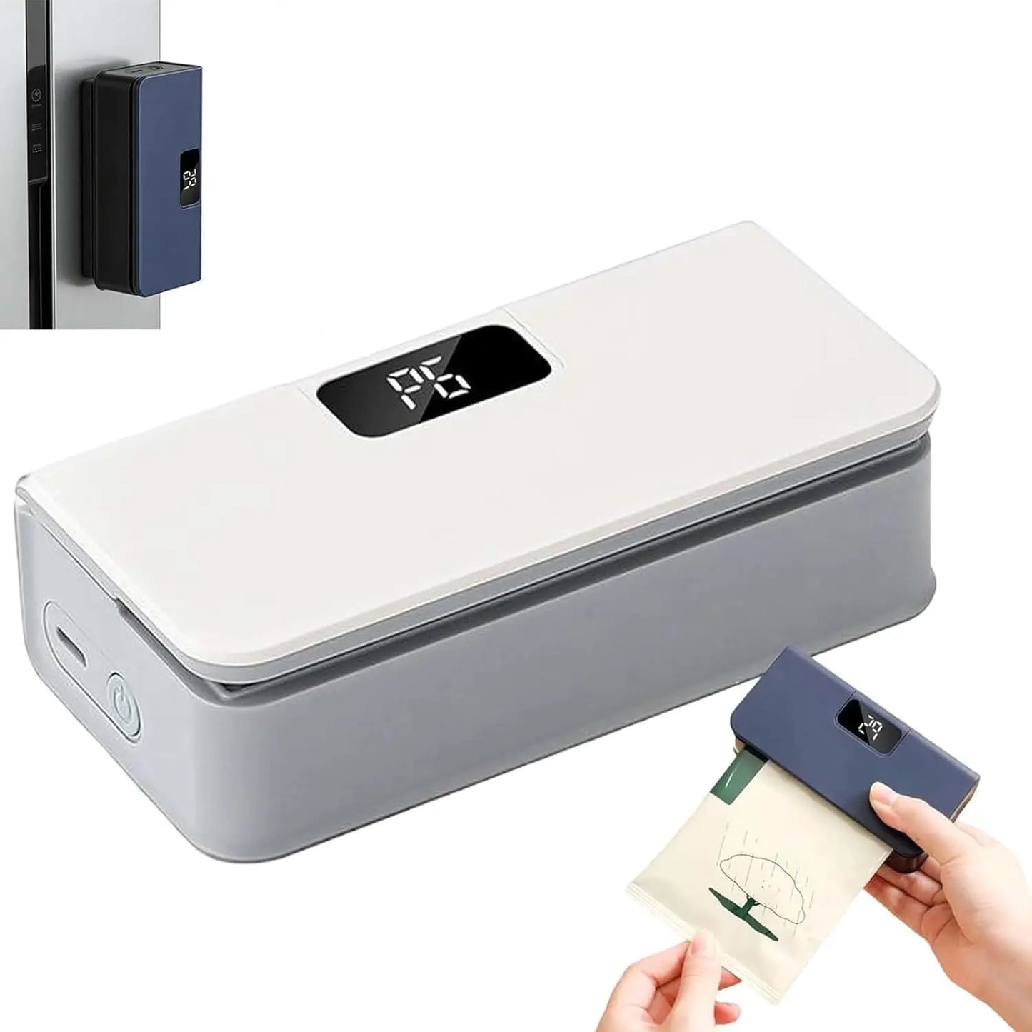 Mini Bag Sealer and Cutter – USB Rechargeable Portable Heat Sealer for Chips, Snack Bags, Coffee & Pet Food Packaging. Handheld Food Storage Sealing Machine, Compact Kitchen Gadget to Keep Food Fresh at Home, Office & Travel