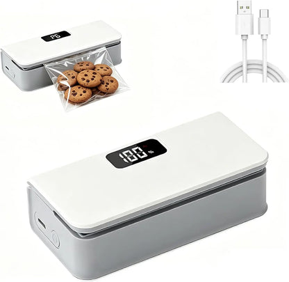 Mini Bag Sealer and Cutter – USB Rechargeable Portable Heat Sealer for Chips, Snack Bags, Coffee & Pet Food Packaging. Handheld Food Storage Sealing Machine, Compact Kitchen Gadget to Keep Food Fresh at Home, Office & Travel
