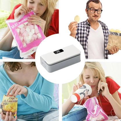 Mini Bag Sealer and Cutter – USB Rechargeable Portable Heat Sealer for Chips, Snack Bags, Coffee & Pet Food Packaging. Handheld Food Storage Sealing Machine, Compact Kitchen Gadget to Keep Food Fresh at Home, Office & Travel